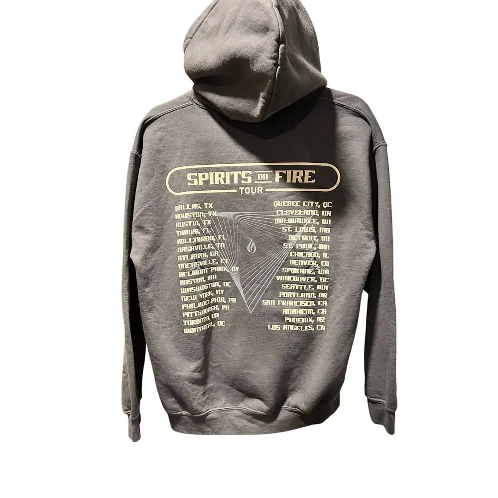 2022 Smashing Pumpkins Spirits On Fire Tour Hoodie Charcoal Gray M